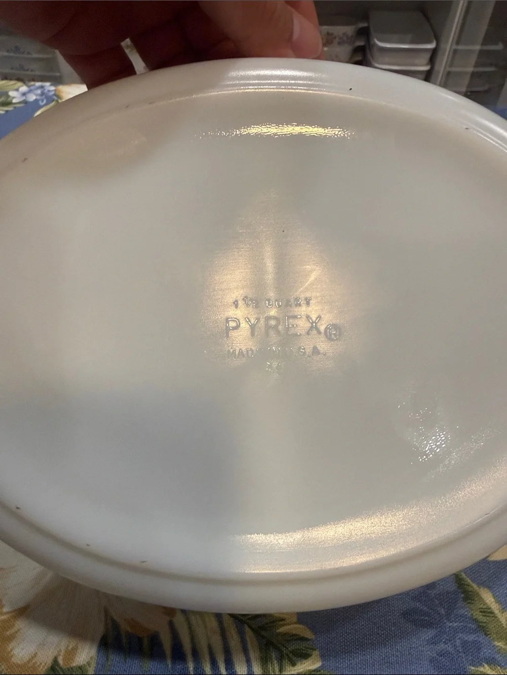 Pyrex White Milk Glass Snowflake Divided Casserole Dish with Clear Glass Lid